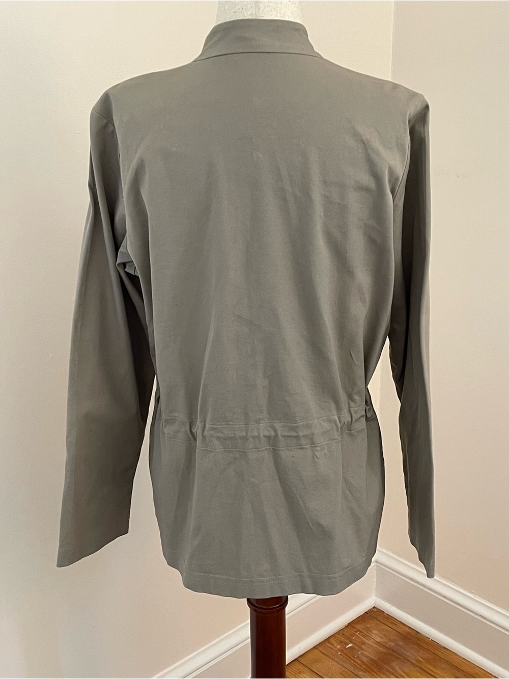 Eileen Fisher Petite Taupe Zip Front Jacket PM Minimalist Cotton Stretch - Picture 2 of 6
